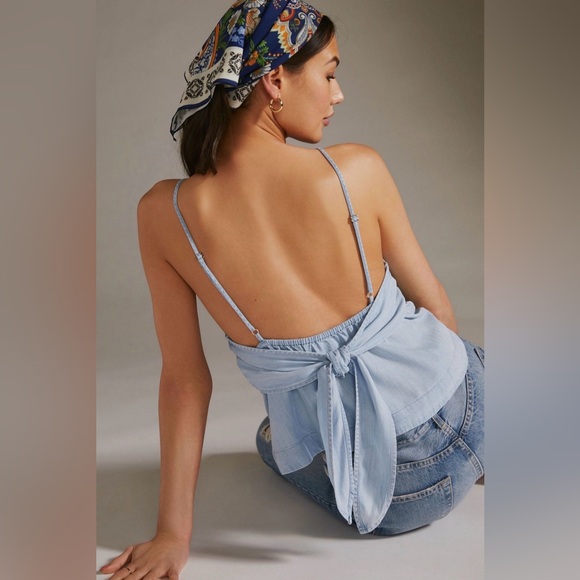 NEW Anthropologie Cloth & Stone Tie Back Halter Top - Picture 4 of 11